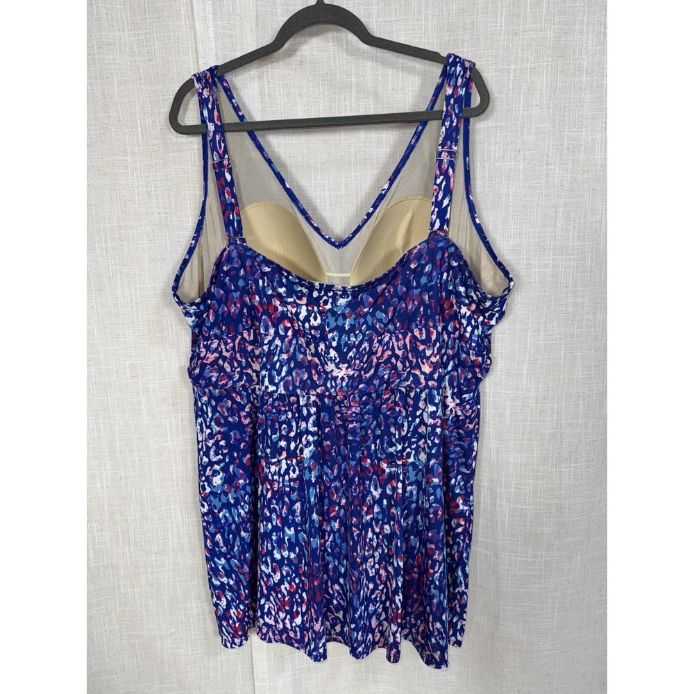 Swimsuits For All Women's Size 30 Plus One Piece Swimsuit Swim Dress Skirt - Picture 3 of 6